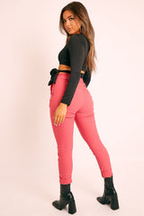 Coral Drawstring Waist Trousers - Maddi-Trousers