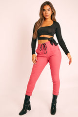 Coral Drawstring Waist Trousers - Maddi-Trousers