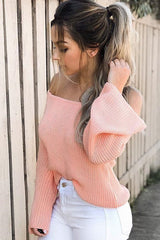 Coral Knitted Bardot Jumper - Jaden-Knitwear