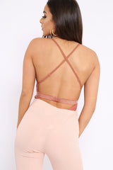 Coral Lace Open Back Bodysuit - Naomie-Bodysuits