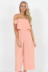 Coral Off The Shoulder Jumpsuit - Kyda-Jumpsuits