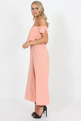 Coral Off The Shoulder Jumpsuit - Kyda-Jumpsuits