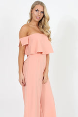 Coral Off The Shoulder Jumpsuit - Kyda-Jumpsuits