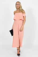 Coral Off The Shoulder Jumpsuit - Kyda-Jumpsuits