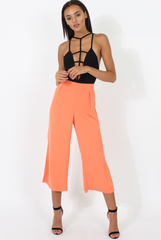 Coral Side Slit Culottes - Odette-Trousers