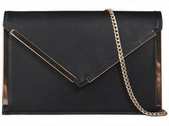 Courtney Faux Leather Metallic Trim Clutch Bag-Bags