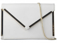 Courtney Faux Leather Metallic Trim Clutch Bag-Bags