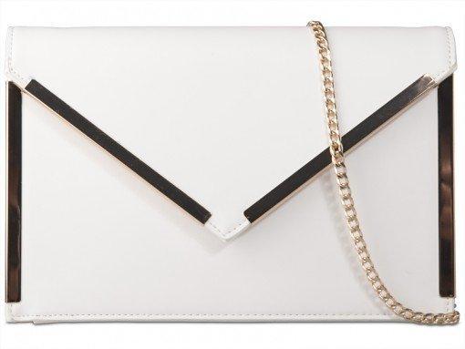 Courtney Faux Leather Metallic Trim Clutch Bag-Bags