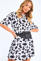 Cow Print Oversized Shift Dress - Dayle-Dresses