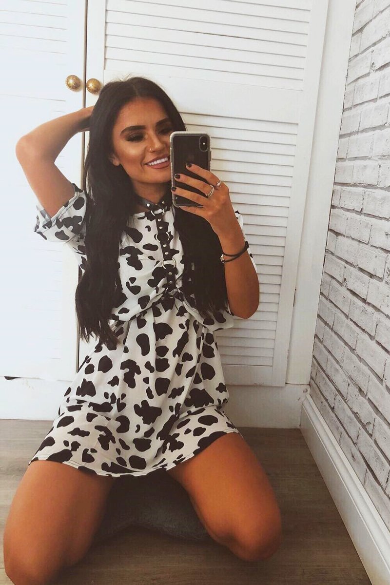 Cow Print Oversized Shift Dress - Dayle-Dresses