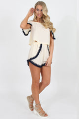 Cream Bardot Two Piece - Jessica-Co-ords