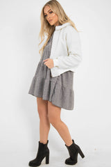 Cream Borg Cropped Bomber Jacket - Heidy-Jackets