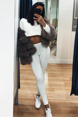 Cream Cable Knit Loungewear Co-ord - Anha-Knitwear