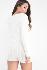 Cream Cable Knit Loungewear Set - Karlie-Loungewear