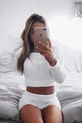 Cream Cable Knit Loungewear Set - Karlie-Loungewear