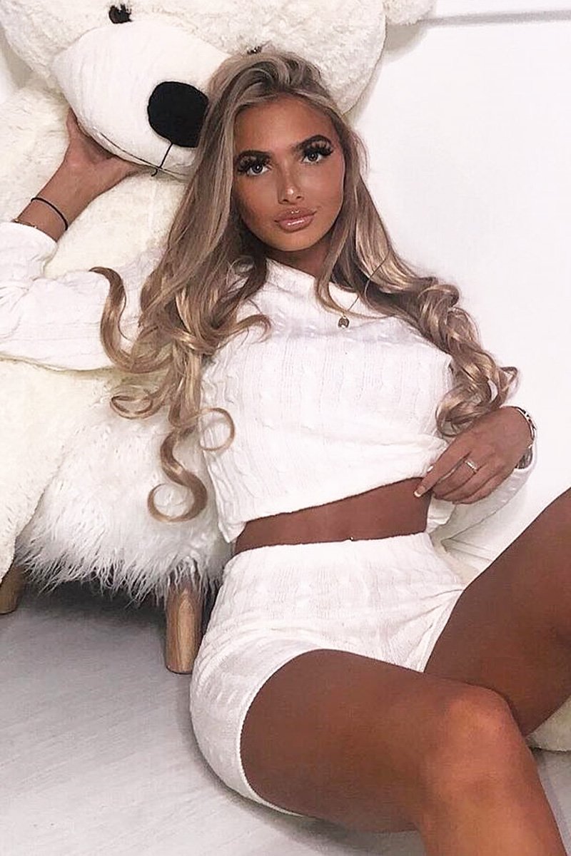 Cream Cable Knit Loungewear Set - Karlie-Loungewear