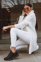 Cream Cable Knit Roll Neck Jumper - Laraina-Jumper