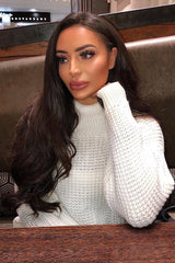 Cream Chunky Knit Jumper Dress - Maci-Dresses