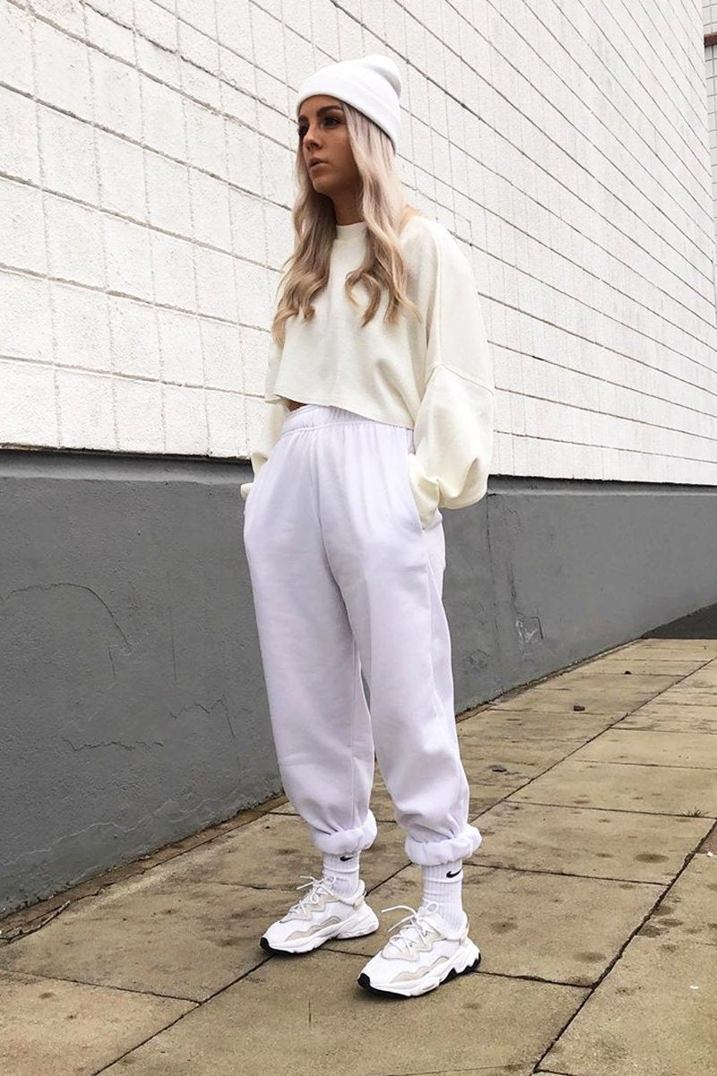 Cream Cropped Batwing Jumper - Lizy-Crop Jumper