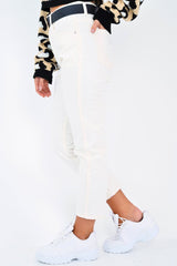 Cream Denim High Waist Mom Jeans - Raeyah-Jeans