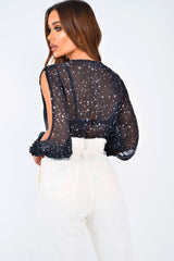 Cream Denim Tie Waist Paperbag Jeans - Lylee-Jeans