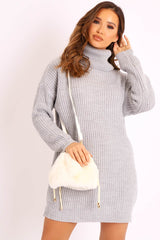 Cream Faux Fur Bucket Bag - Harlow-Bags
