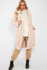 Cream Faux Fur Teddy Coat - Reegan-Coats