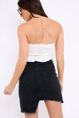 Cream Gathered Middle Bandeau Crop Top - Darlah-Crop Tops