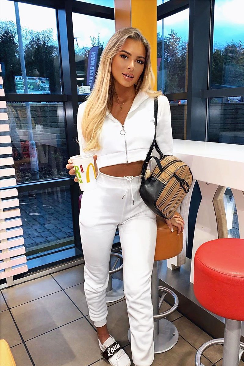 Cream Hoodie and Joggers Loungewear Co-ord Set Bluebell