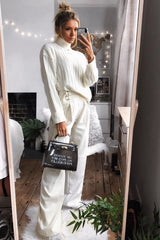 Cream Knit High Neck Jumper - Jaelynn-Jumper