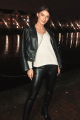 Cream Knit Plunge Neckline Jumper - Roselie-Jumper