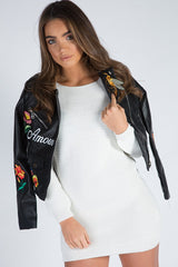 Cream Knitted Cold Shoulder Cut Out Jumper Dress - Sienna-Jumper