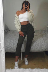 Cream Knitted One Shoulder Crop Top - Golde-Crop Tops