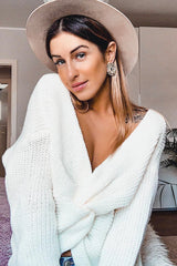 Cream Knot Knit Jumper - Kerri-Jumper