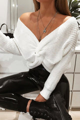 Cream Knot Knit Jumper - Kerri-Jumper