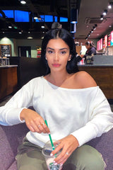 Cream Off Shoulder Knit Jumper - Brithany-Jumper