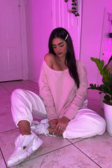 Cream Off Shoulder Knit Jumper - Brithany-Jumper