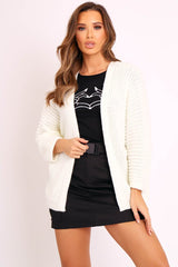 Cream Oversized Chunky Knit Cardigan - Courtney-Cardigans