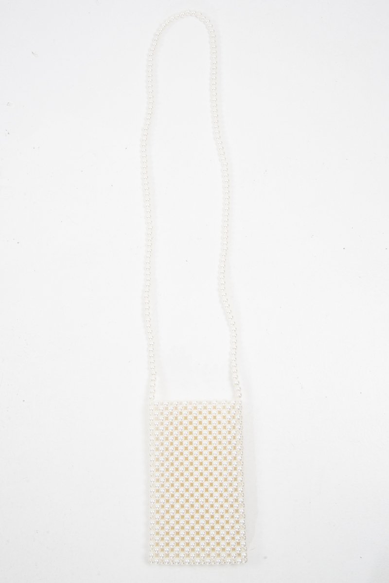 Cream Pearl Cross Body Pouch Bag - Estelle-Bags