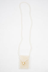 Cream Pearl Mini Brooch Detail Cross Body Bag - Jocelyn-Bags
