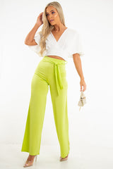 Cream Plunge Tie Back Blouse Crop Top - Bryelle-Blouse