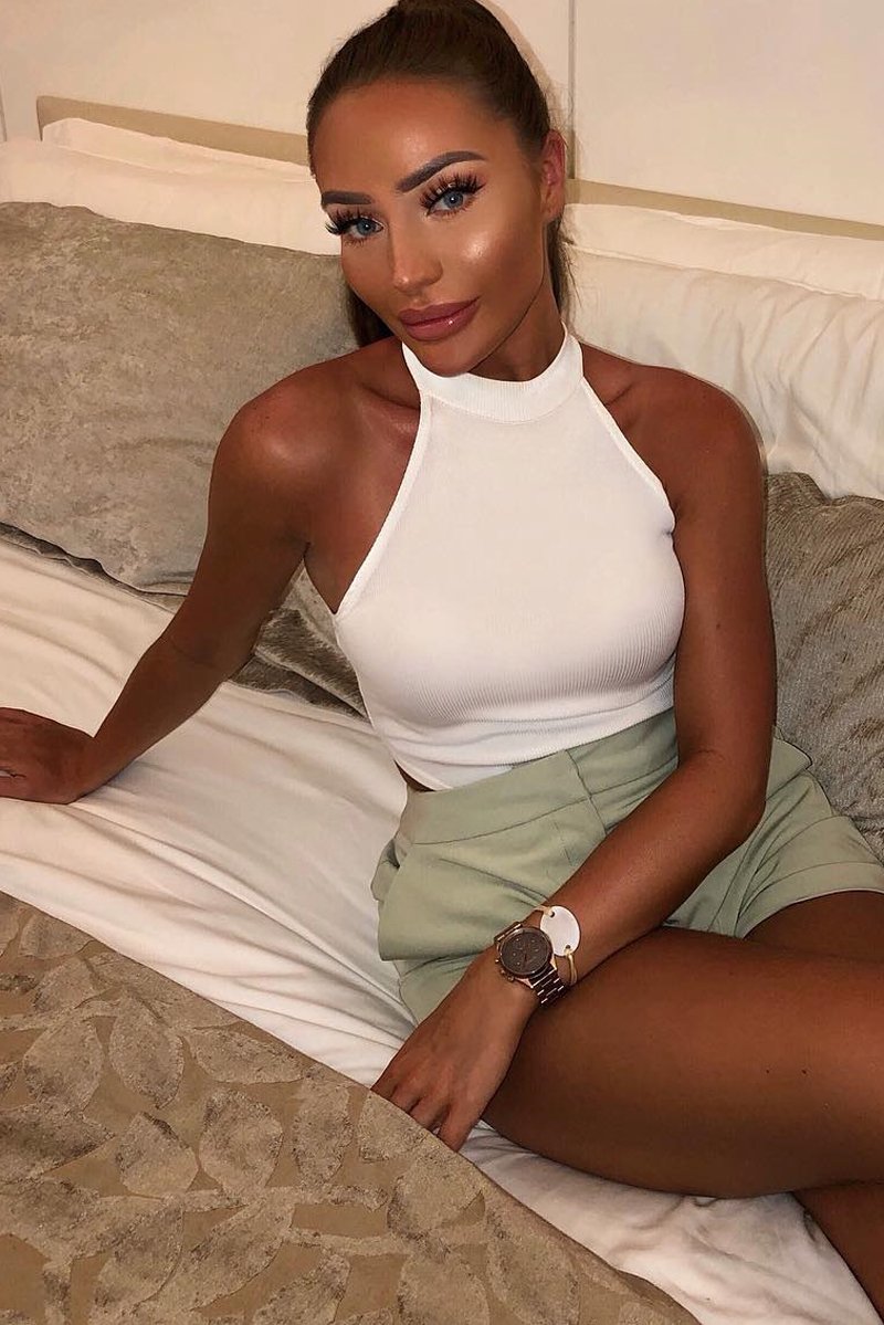 Cream Ribbed High Neck Sleeveless Bodysuit - Electra-Bodysuits