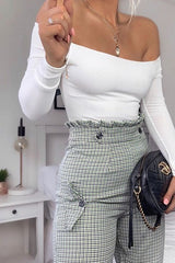 Cream Ribbed Square Neck Bodysuit - Alysha-Bodysuits