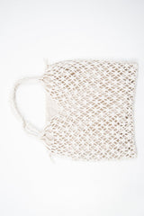 Cream Rope Knotted Braid Detail Tote Bag - Farah-Bags