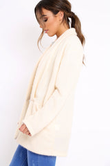 Cream Shimmery Cardigan - Nicky-Knitwear