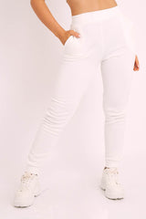 Cream Slim Fit Joggers - Chaise-Joggers