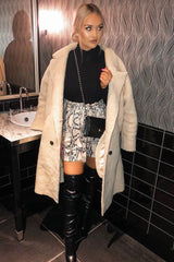 Cream Snake Tie Waist Paper Bag Shorts - Delcie-Shorts