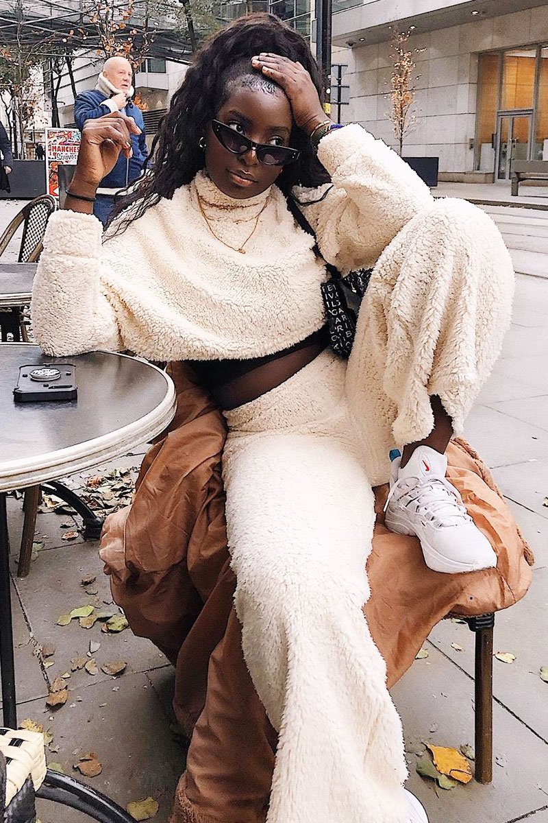 Cream Teddy High Neck Top Trouser Co-ord - Gratia-Co-ords