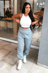 Cream Thick Rib Halter Neck Crop Top - Aariella-Crop Tops