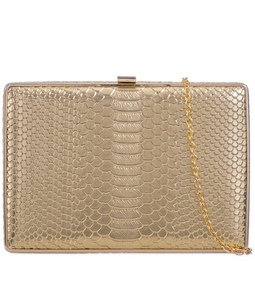 Crocodile Print Box Clutch - Eden-Bags